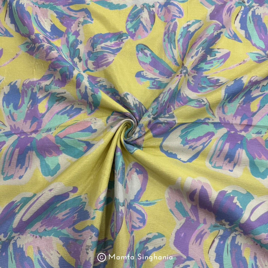 Floral Printed Crush Chiffon Fabric