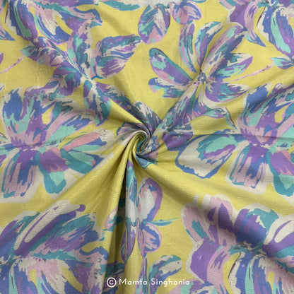 Floral Printed Crush Chiffon Fabric