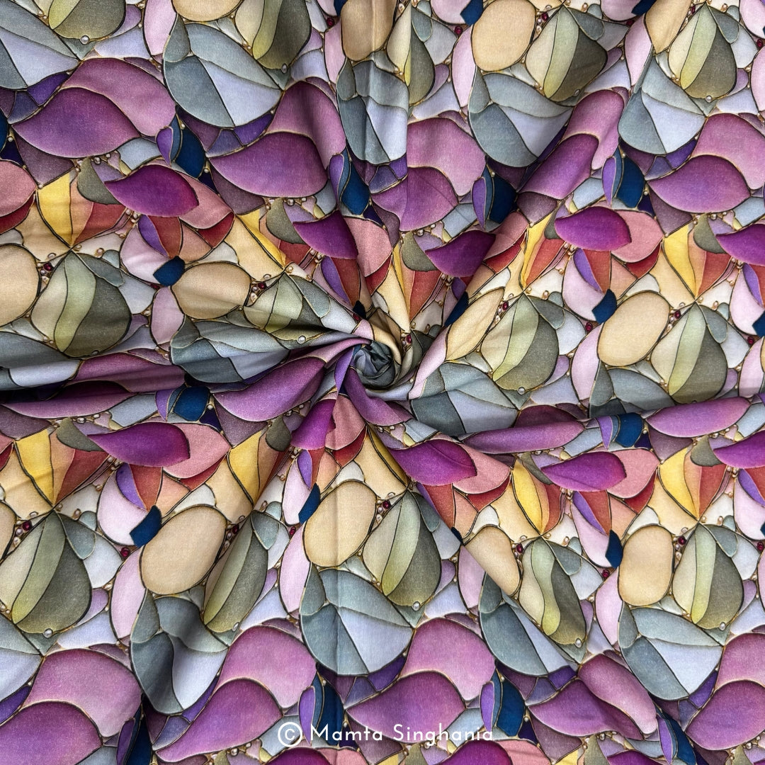Abstract Printed Malai Cotton Fabric