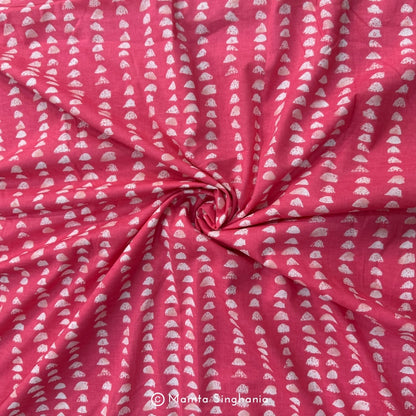 Pink Abstract Printed Cotton Fabric