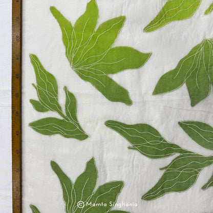 Shaded Floral Applique Mul Chanderi Fabric