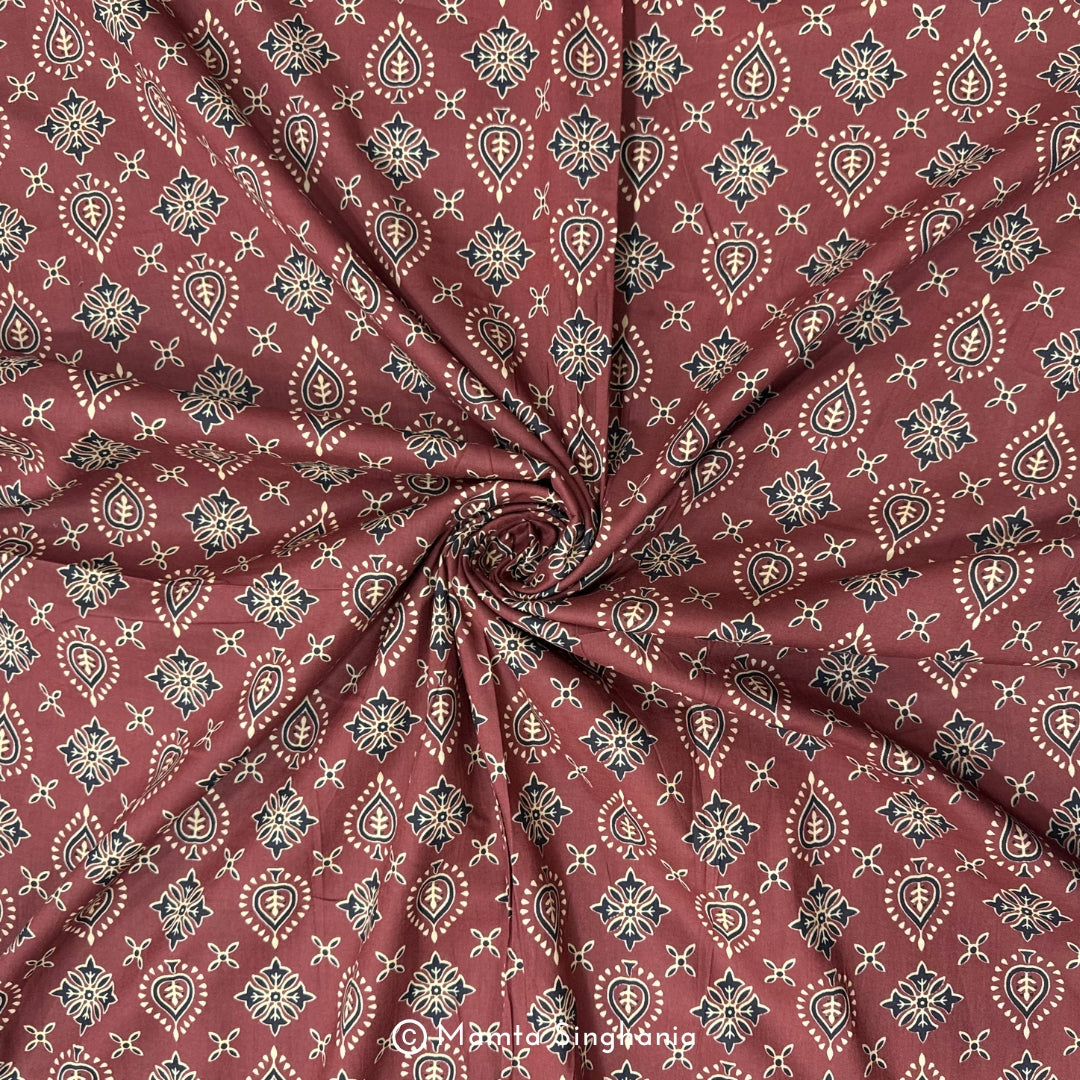 Sangria Abstract Printed Cotton Fabric