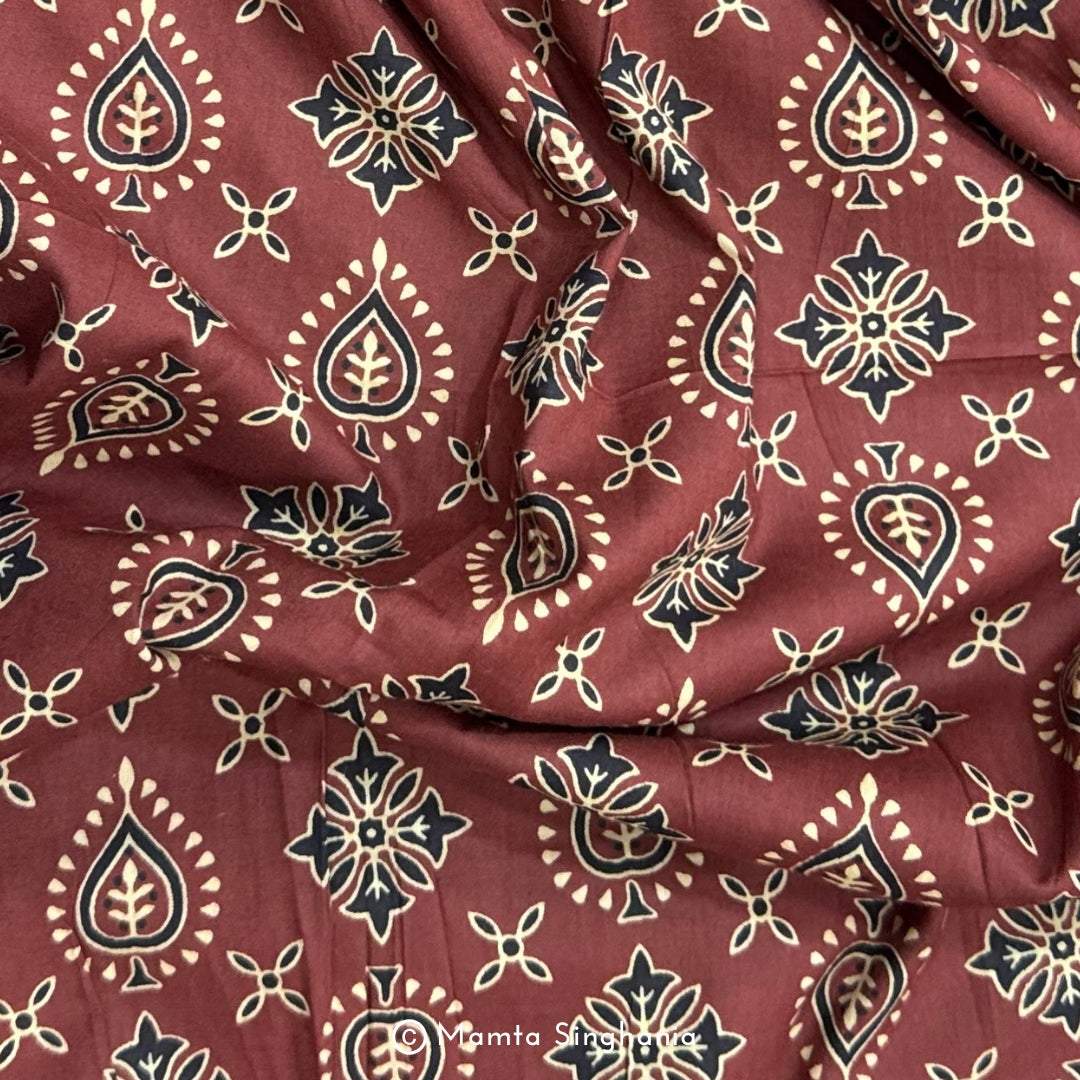 Sangria Abstract Printed Cotton Fabric