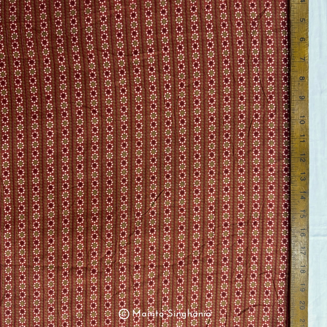 Rust Abstract Printed Cotton Fabric