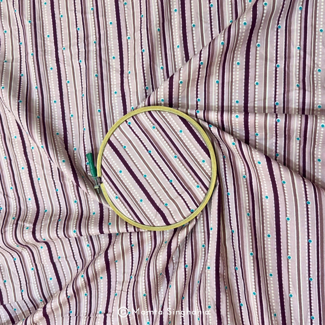 Purple Stripe Printed Cotton Fabric