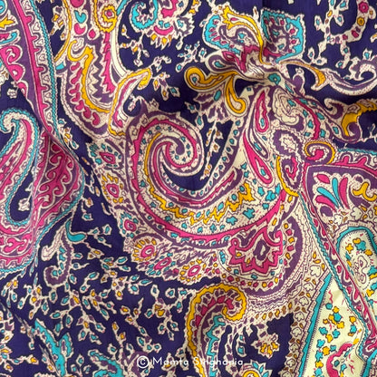 Purple Paisley Printed Cotton Fabric