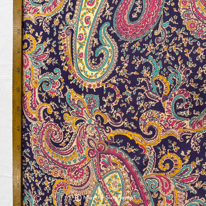 Purple Paisley Printed Cotton Fabric