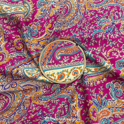 Pink Paisley Printed Cotton Fabric