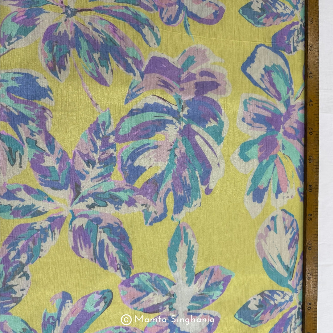 Floral Printed Crush Chiffon Fabric
