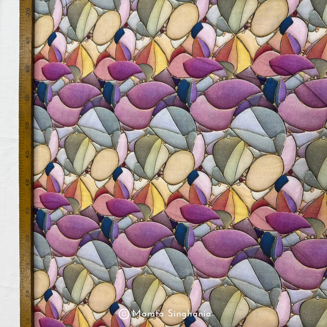 Abstract Printed Malai Cotton Fabric