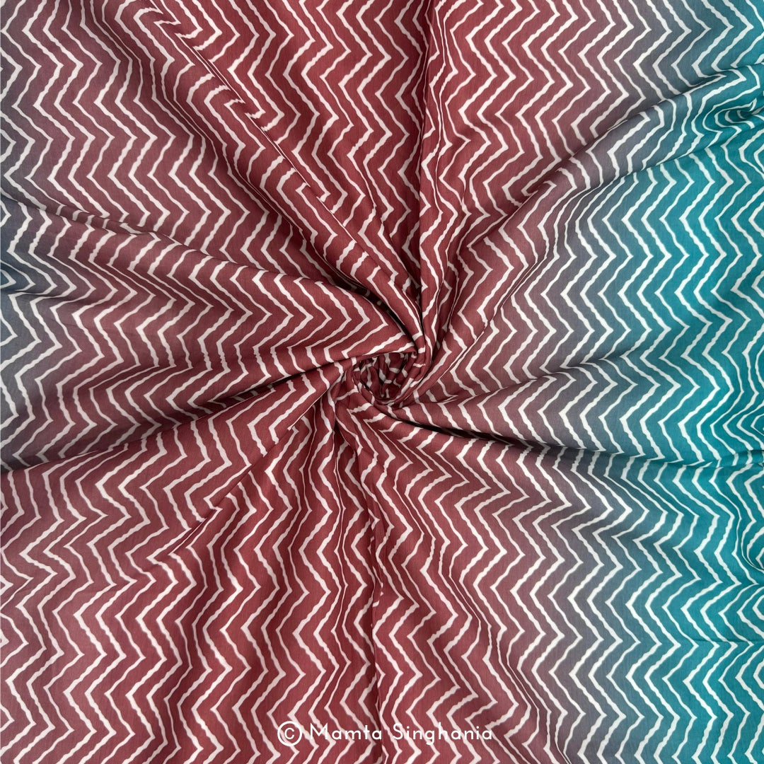 Multi Colour Printed Muslin Rayon Fabric