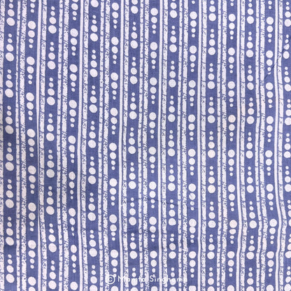 Blue Stripe Printed Cotton Fabric