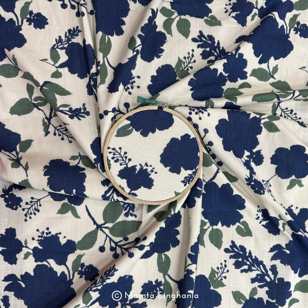 Floral Printed Linen Fabric
