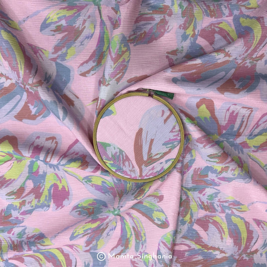 Floral Printed Crush Cotton Fabric