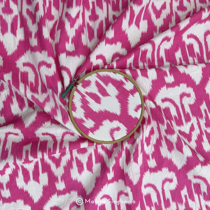 Pink Abstract Printed Cotton Fabric