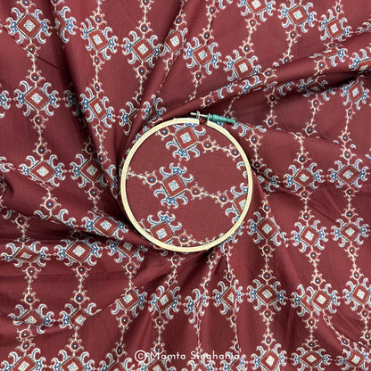 Sangria Abstract Printed Cotton Fabric