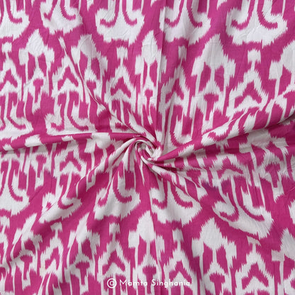 Pink Abstract Printed Cotton Fabric