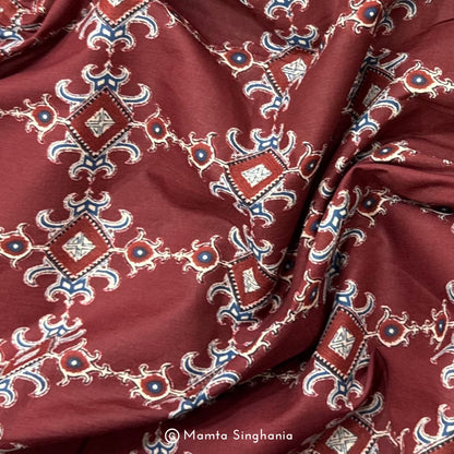 Sangria Abstract Printed Cotton Fabric
