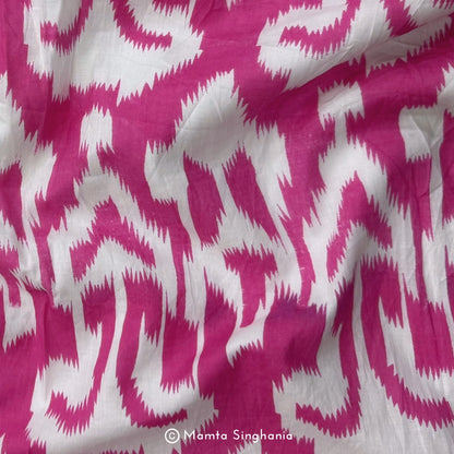 Pink Abstract Printed Cotton Fabric