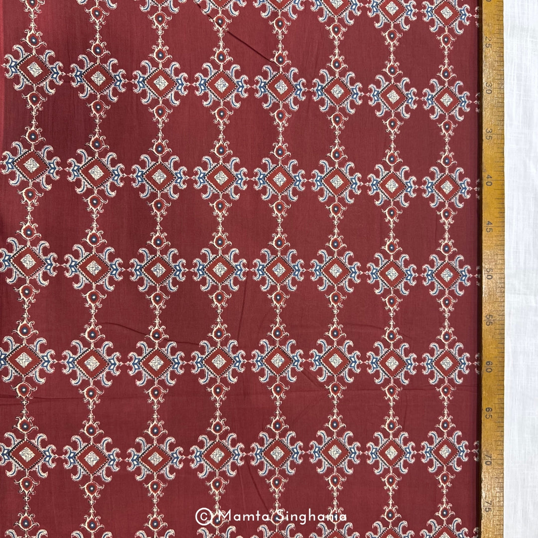 Sangria Abstract Printed Cotton Fabric