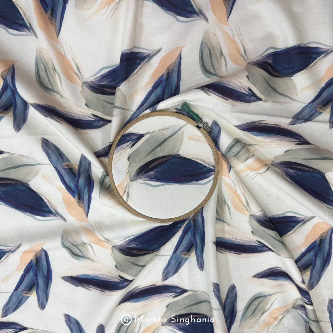 Floral Printed Malai Cotton Fabric