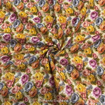 Floral Printed Malai Cotton Fabric