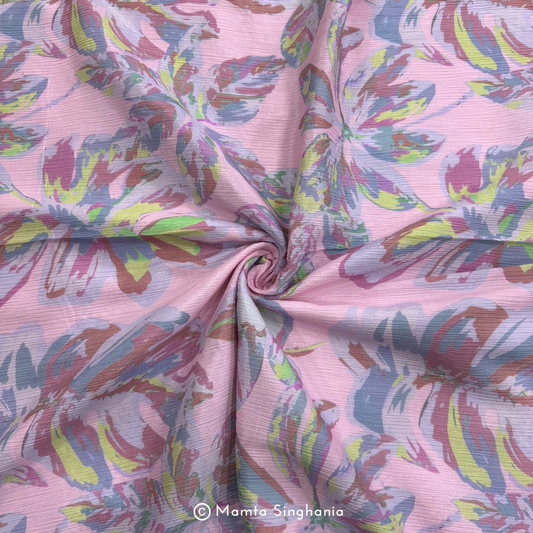 Floral Printed Crush Chiffon Fabric