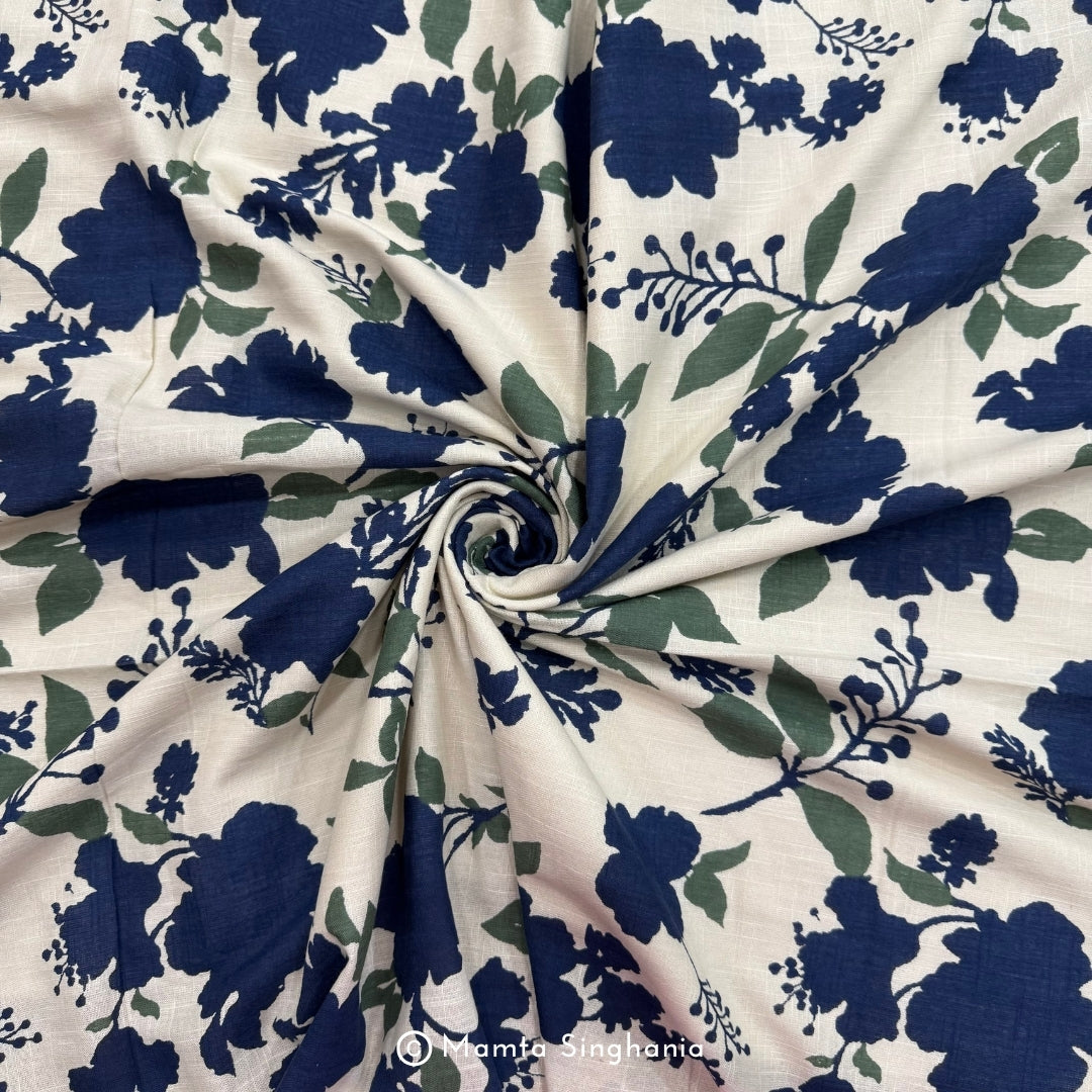 Floral Printed Linen Fabric