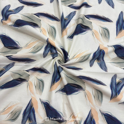 Floral Printed Malai Cotton Fabric