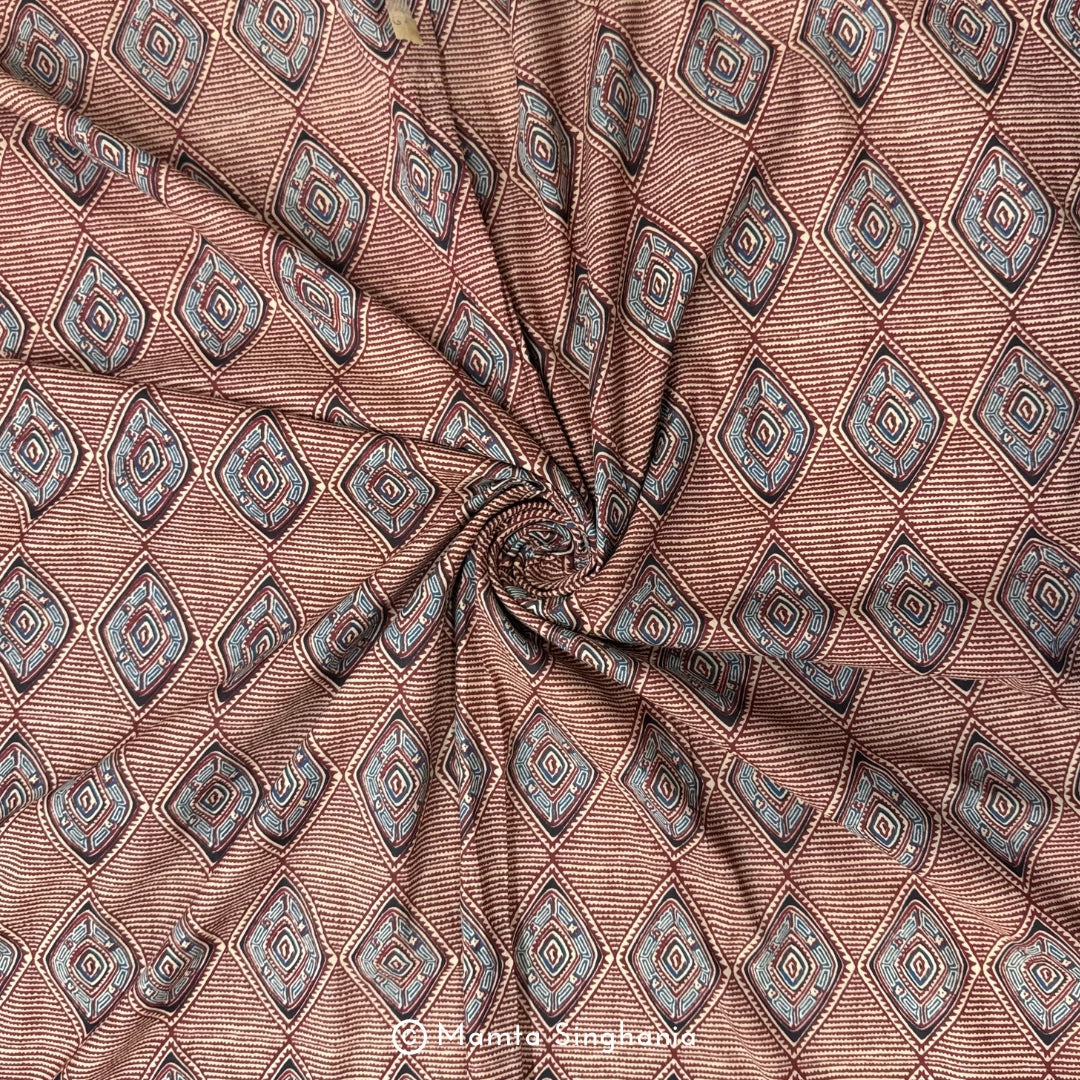 Red Abstract Printed Cotton Fabric