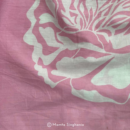 Pink Floral Printed Cotton Fabric