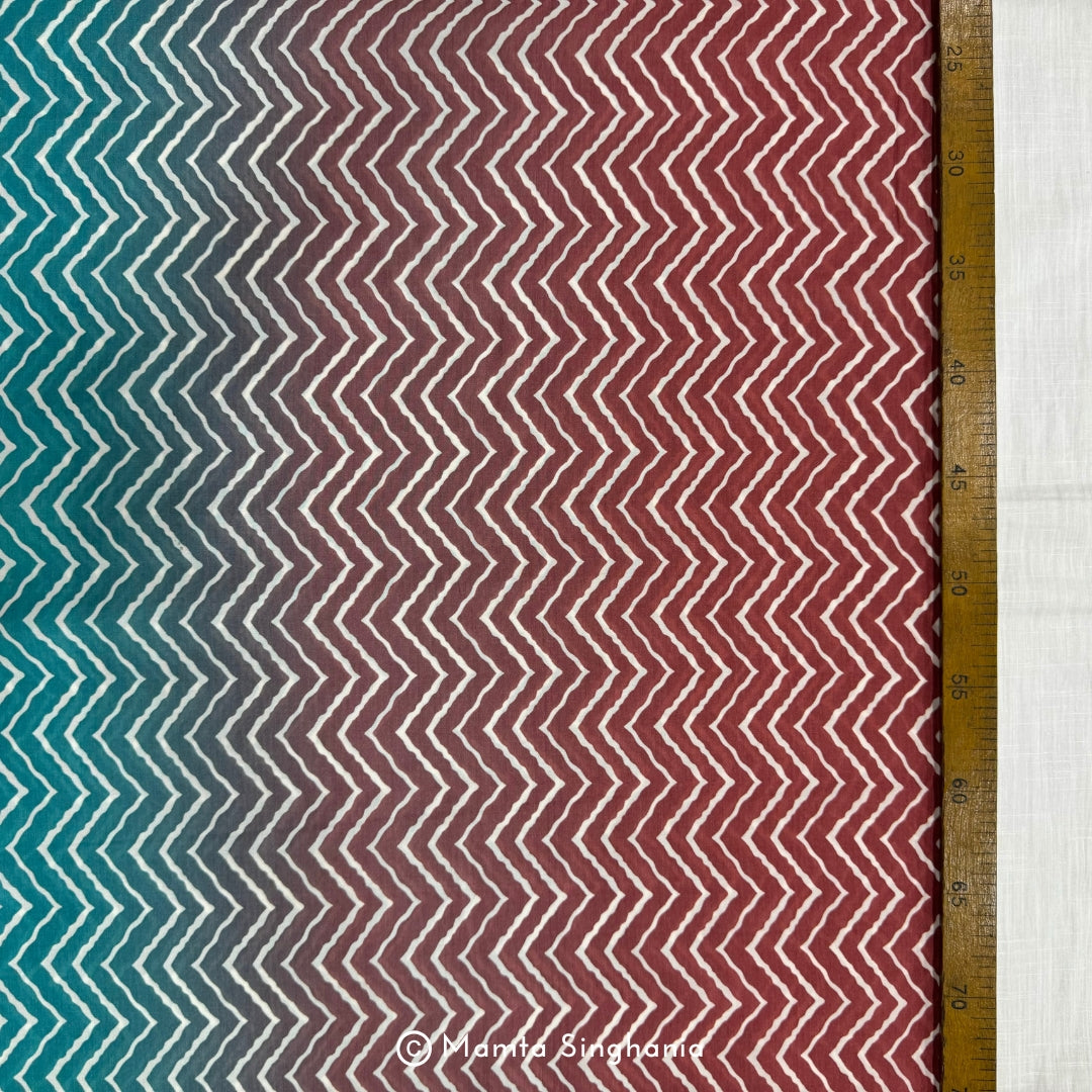 Multi Colour Printed Muslin Rayon Fabric