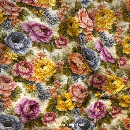 Floral Printed Malai Cotton Fabric