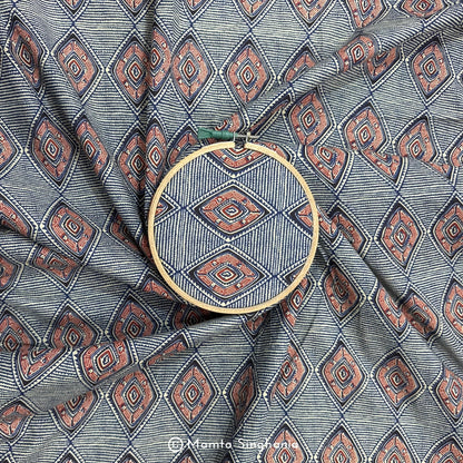 Blue Abstract Printed Cotton Fabric