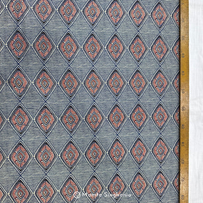 Blue Abstract Printed Cotton Fabric