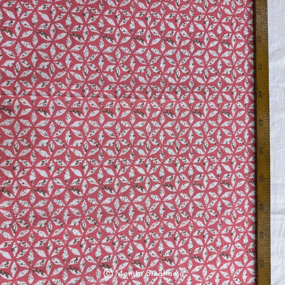 Pink Floral Printed Cotton Fabric
