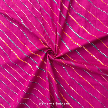 Pink Leheriya Printed Cotton Fabric