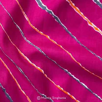 Pink Leheriya Printed Cotton Fabric