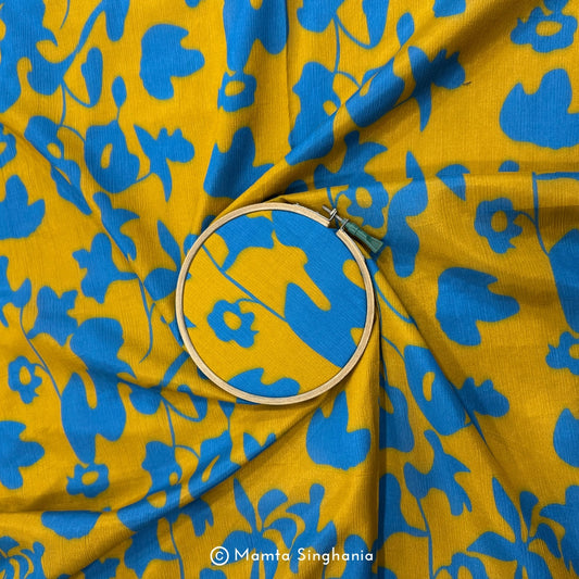 Floral Printed Crush Cotton Fabric