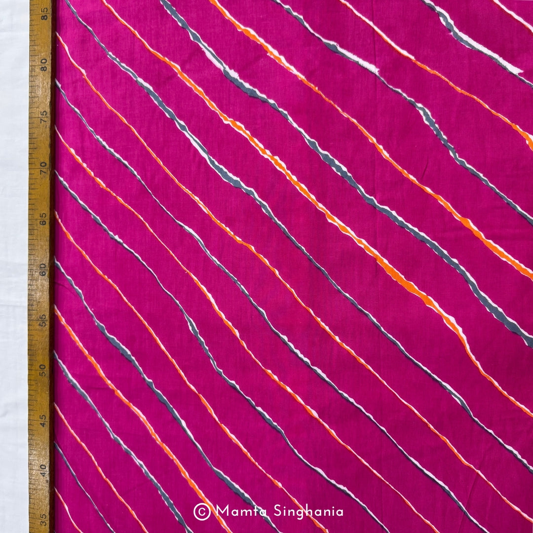 Pink Leheriya Printed Cotton Fabric