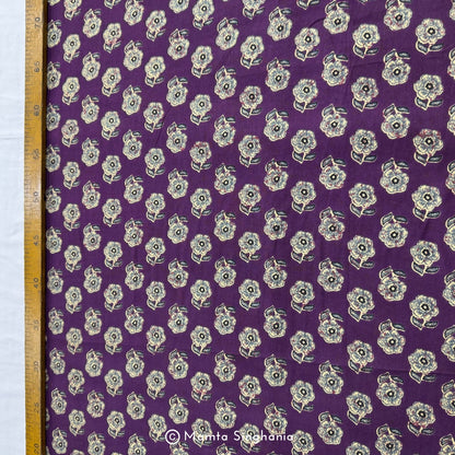 Purple Floral Printed Cotton Fabric