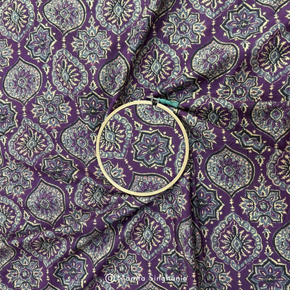 Purple Floral Printed Cotton Fabric