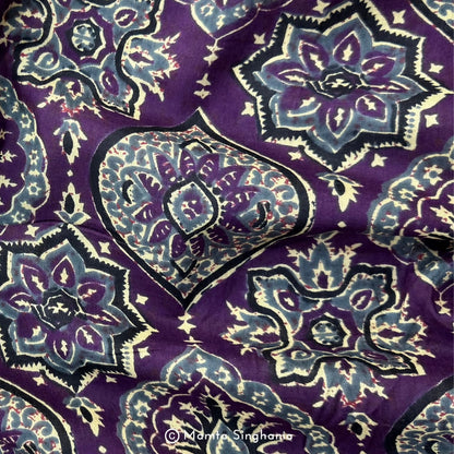 Purple Floral Printed Cotton Fabric