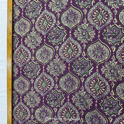 Purple Floral Printed Cotton Fabric