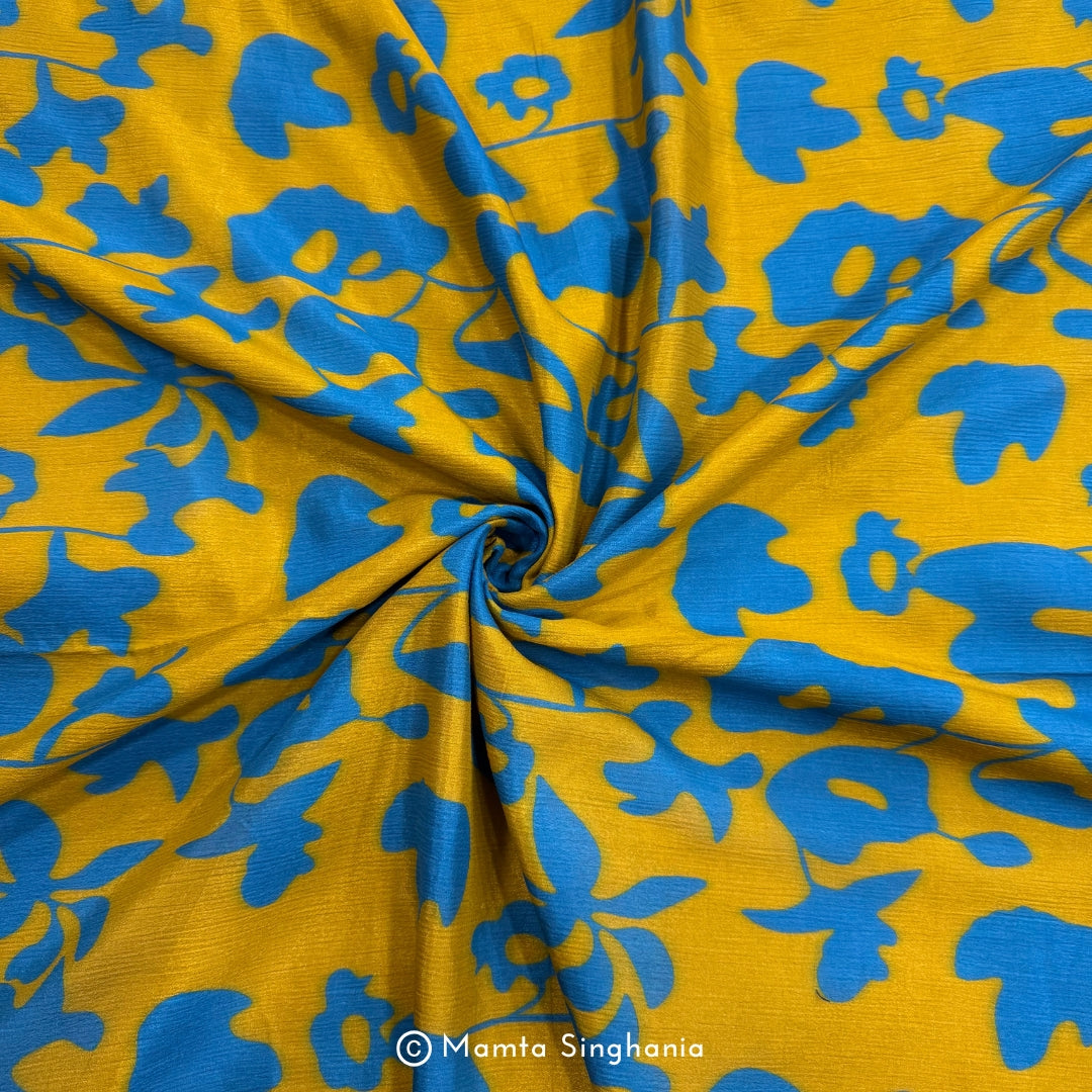 Floral Printed Crush Chiffon Fabric