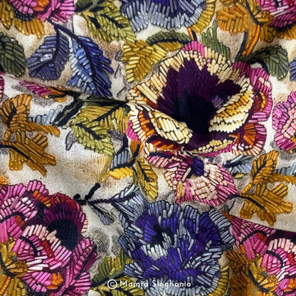 Floral Printed Malai Cotton Fabric