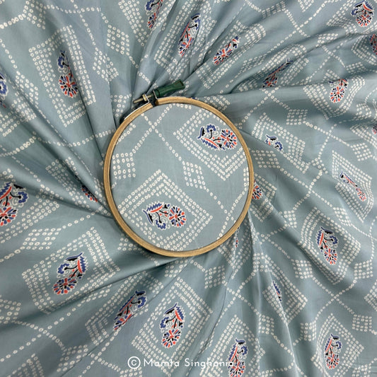 Caroline Blue Printed Modal Satin