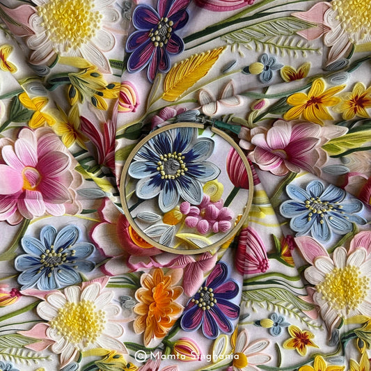 Floral Printed Malai Cotton Fabric