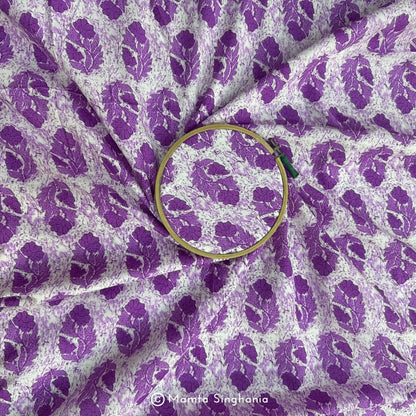 Purple Floral Printed Cotton Fabric