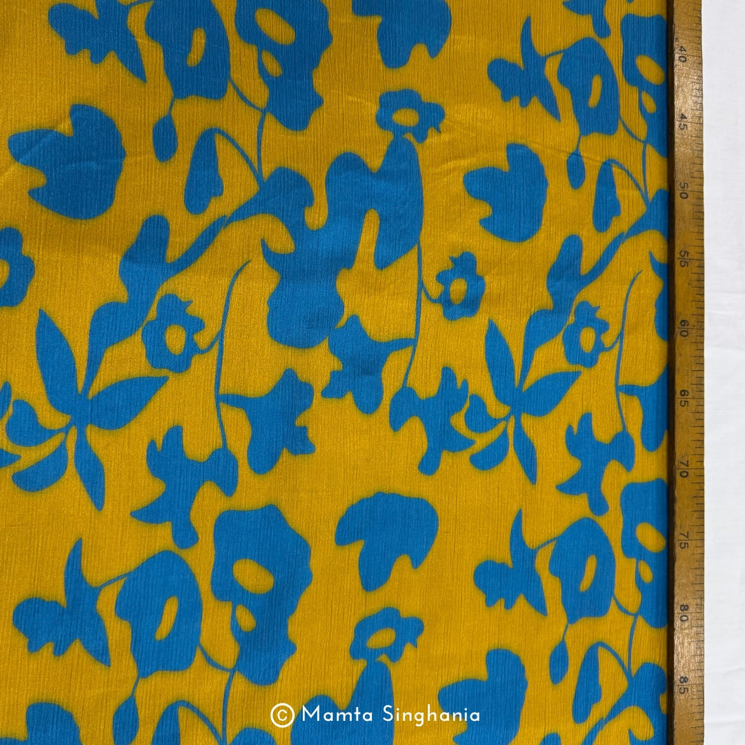 Floral Printed Crush Chiffon Fabric